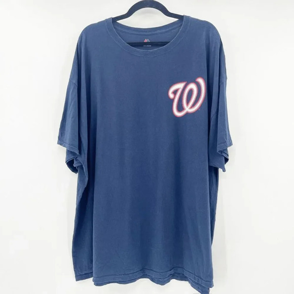MLB Washington Nationals T Shirt Men 3XL Navy Blue Baseball Fan Icon Crew Neck - Picture 2 of 5